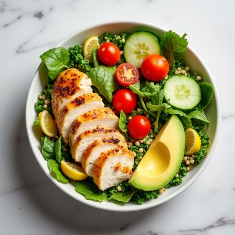 Crisp Avocado and Grilled Chicken Salad Bowl