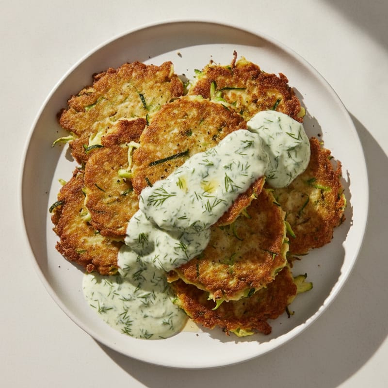 Zucchini Fritters with Dill Yogurt