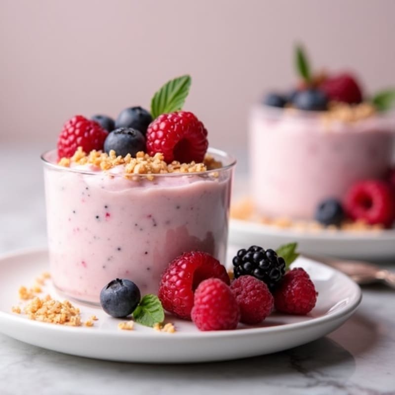 Silky Greek Yogurt Protein Mousse with Berries