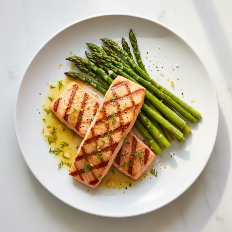 Lemon Herb Grilled Salmon with Asparagus