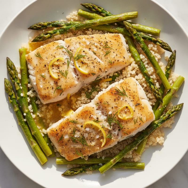 Lemon-Herb Baked Cod with Asparagus