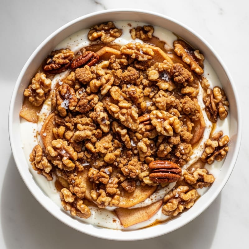 Baked Apple Nut Crumble with Greek Yogurt