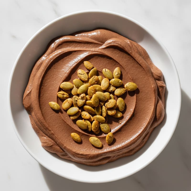 Chocolate Protein Pudding with Toasted Pumpkin Seeds