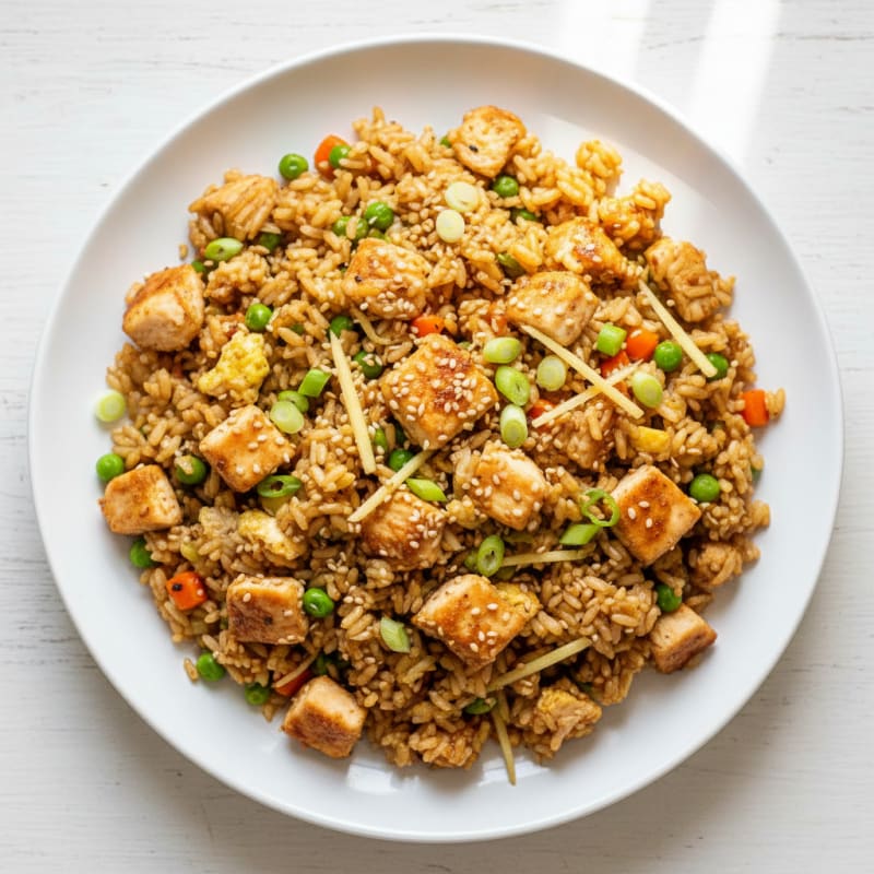 Crispy Sesame-Ginger Chicken Fried Rice