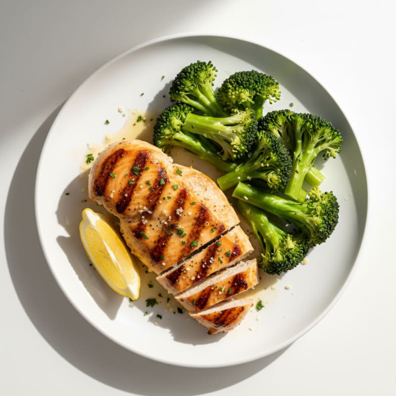 Grilled Chicken Breast with Steamed Broccoli