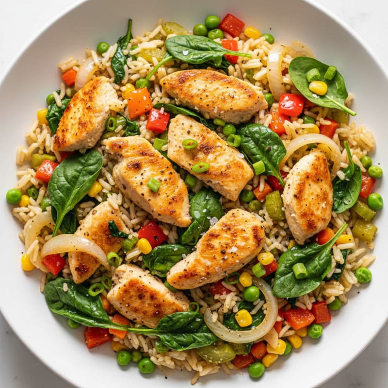 Chicken and Spinach Rice Bowl