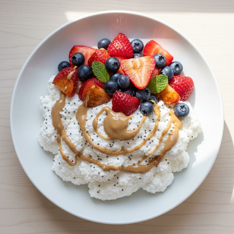 Silky Greek Yogurt Protein Mousse with Fresh Berries