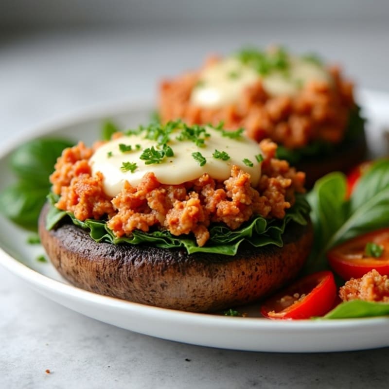 Savory Ground Turkey Stuffed Portobello Mushrooms