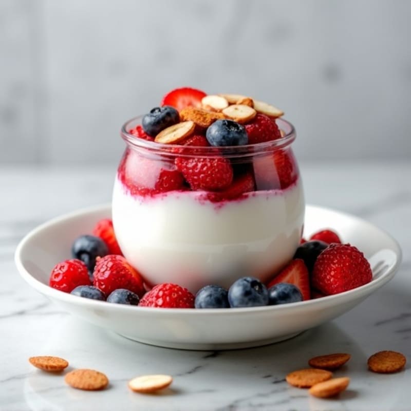 Greek Yogurt Protein Parfait with Berries and Almonds