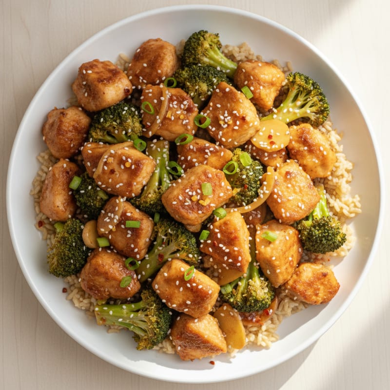 General Tso's Chicken with Broccoli
