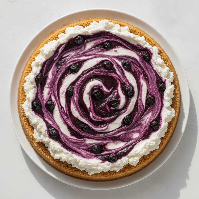 High-Protein Blueberry Swirl Cheesecake