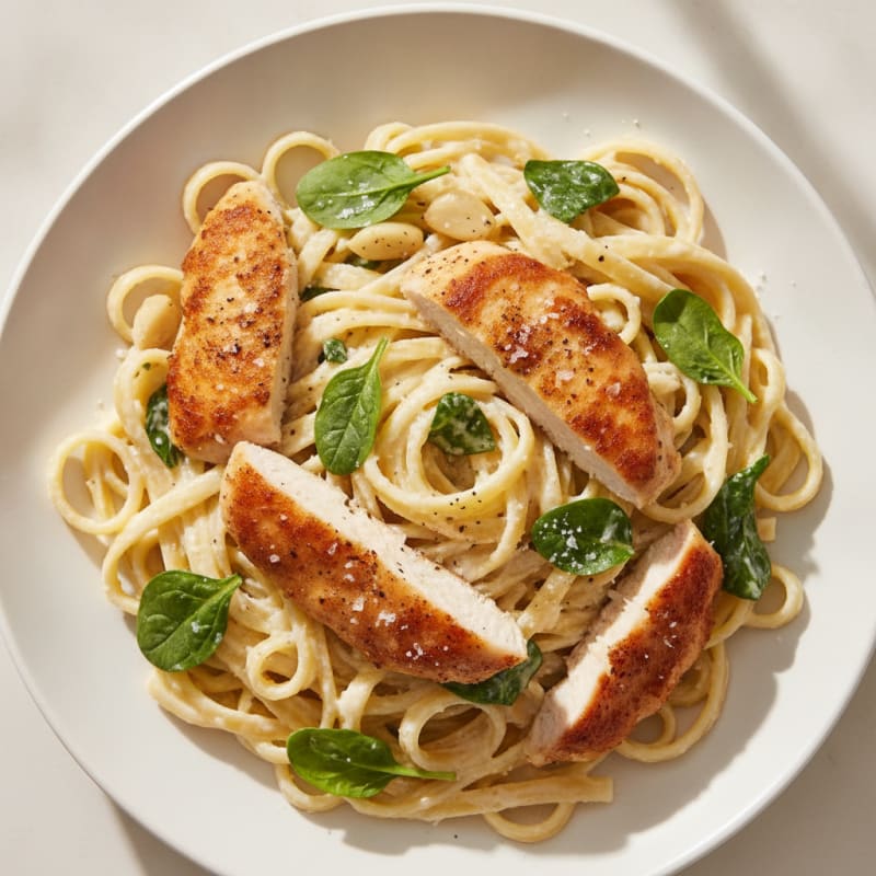 Garlic Parmesan Chicken Fettuccine Alfredo