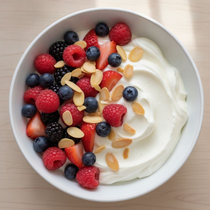 Creamy Vanilla Protein Yogurt with Mixed Berries