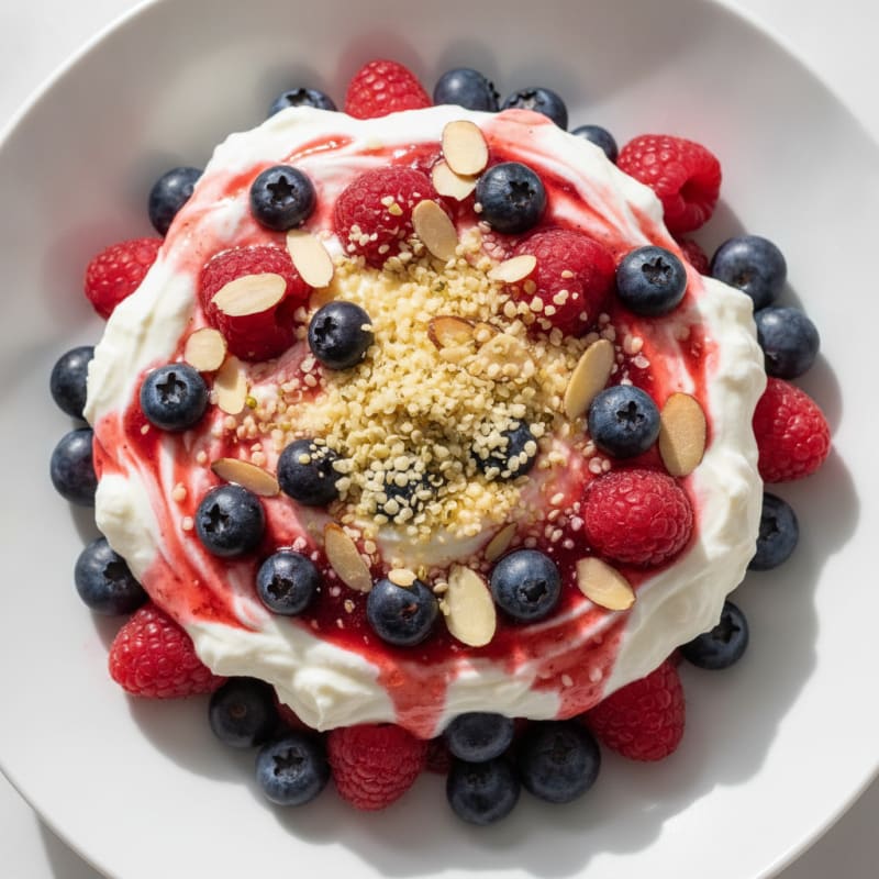 Greek Yogurt Protein Parfait with Mixed Berries