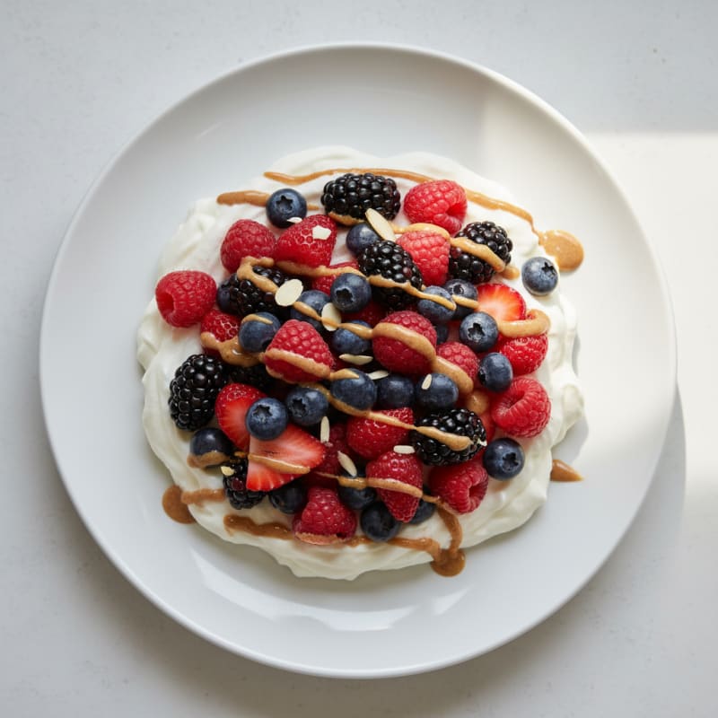 Silky Greek Yogurt Protein Mousse with Mixed Berries