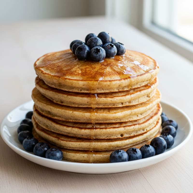 Fluffy Golden Buttermilk Pancake Stack