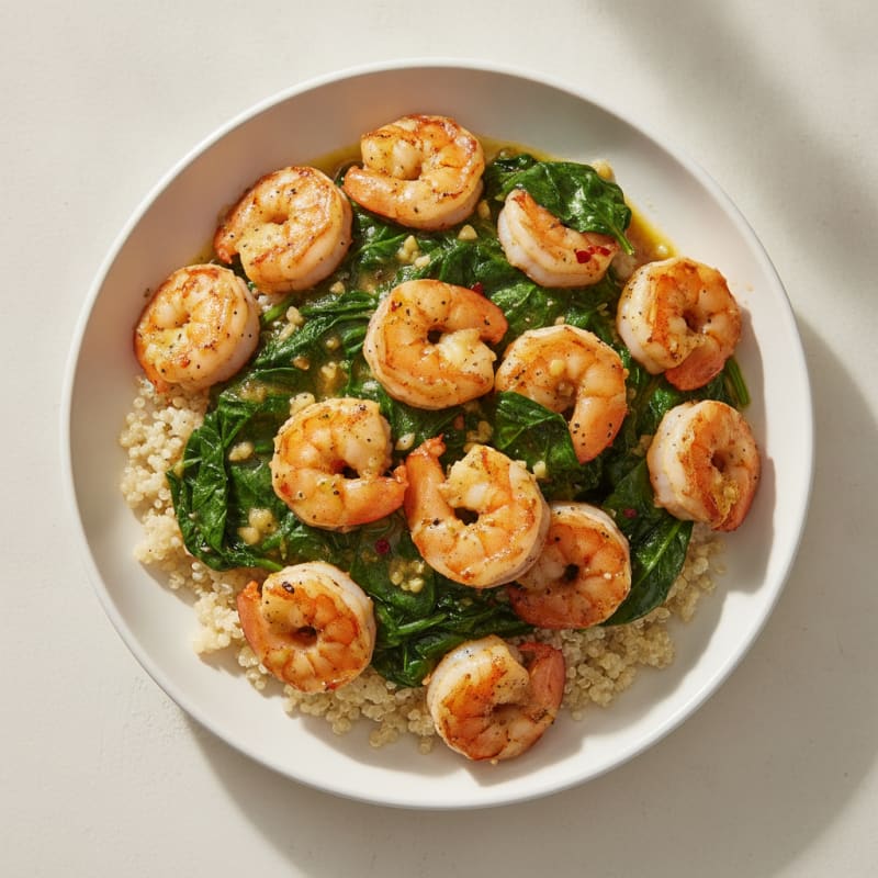 Garlic Butter Shrimp with Spinach