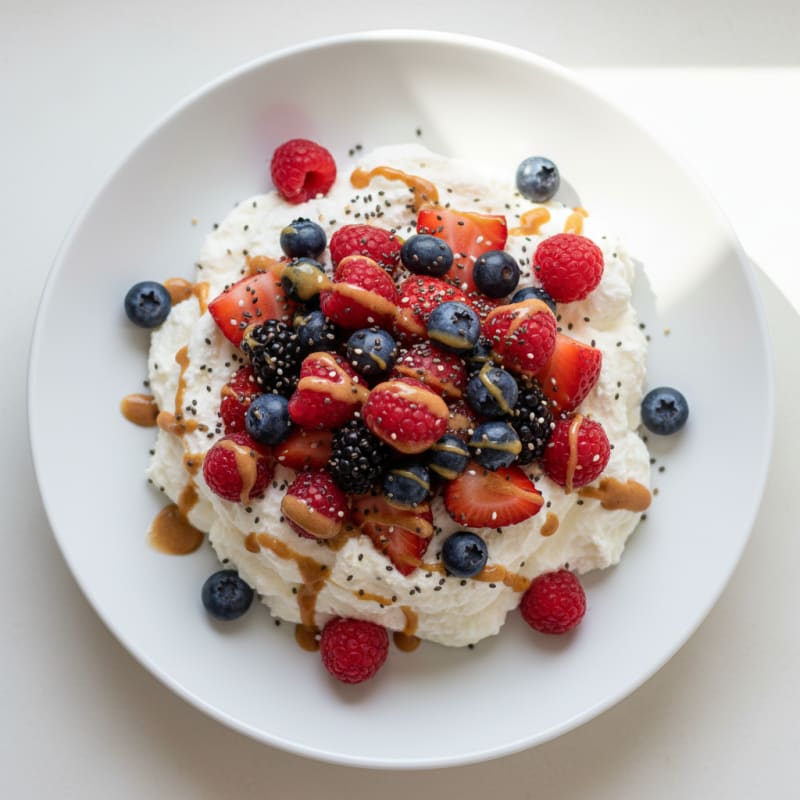 Silky Greek Yogurt Protein Mousse with Mixed Berries