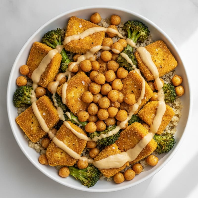 Roasted Vegetable and Chickpea Buddha Bowl