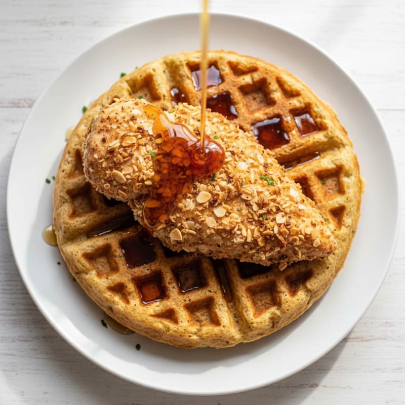 Golden Crispy Chicken and Waffles
