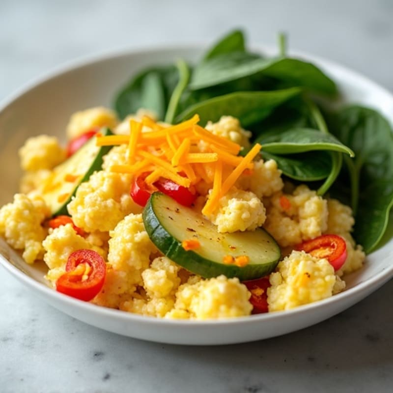 Fluffy Bell Pepper Egg White Scramble