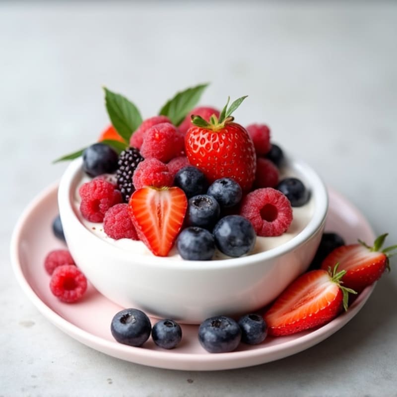 Greek Yogurt with Protein Powder and Berries
