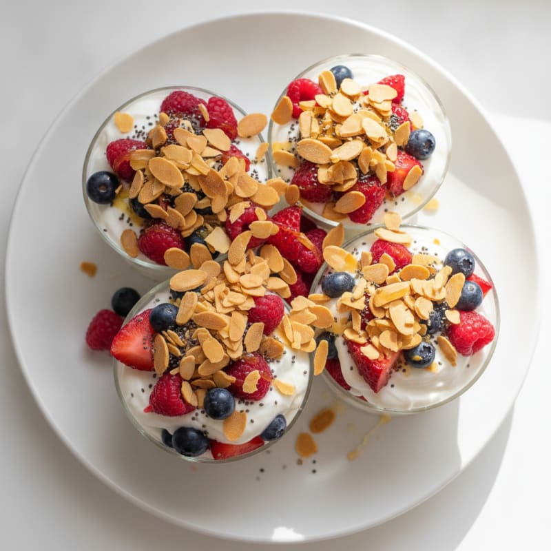 Greek Yogurt Protein Parfait with Berries and Almonds