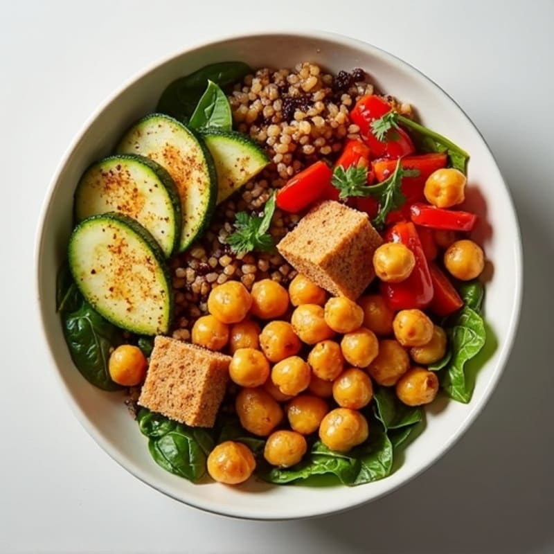Crispy Roasted Chickpea and Vegetable Power Bowl