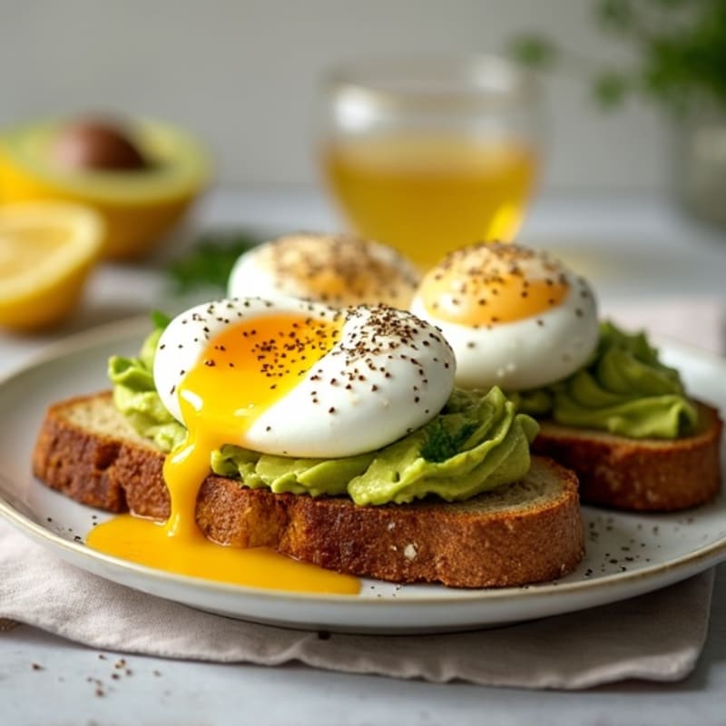 Crispy Toast with Creamy Avocado and Poached Egg