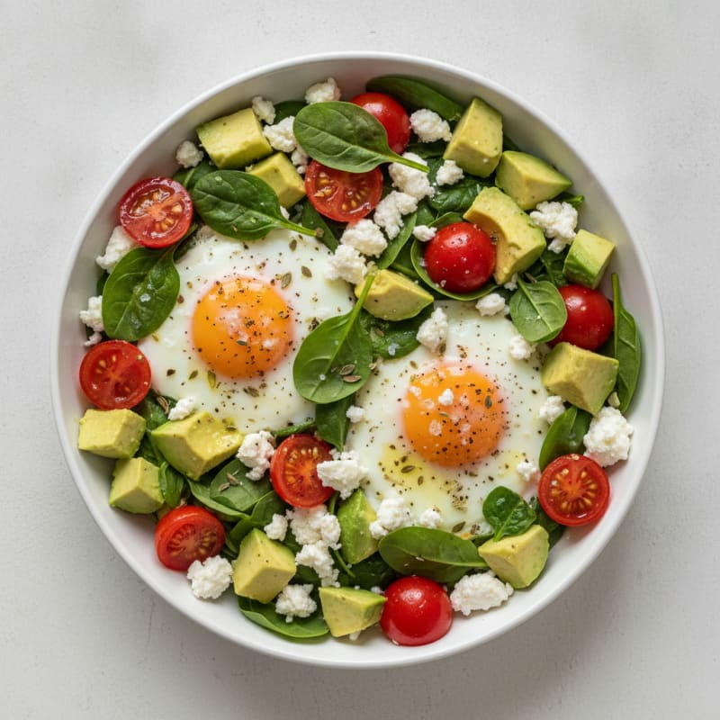 Baked Eggs with Avocado and Feta