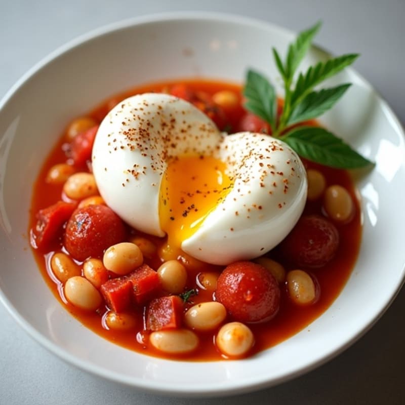 Spicy Tomato Poached Eggs
