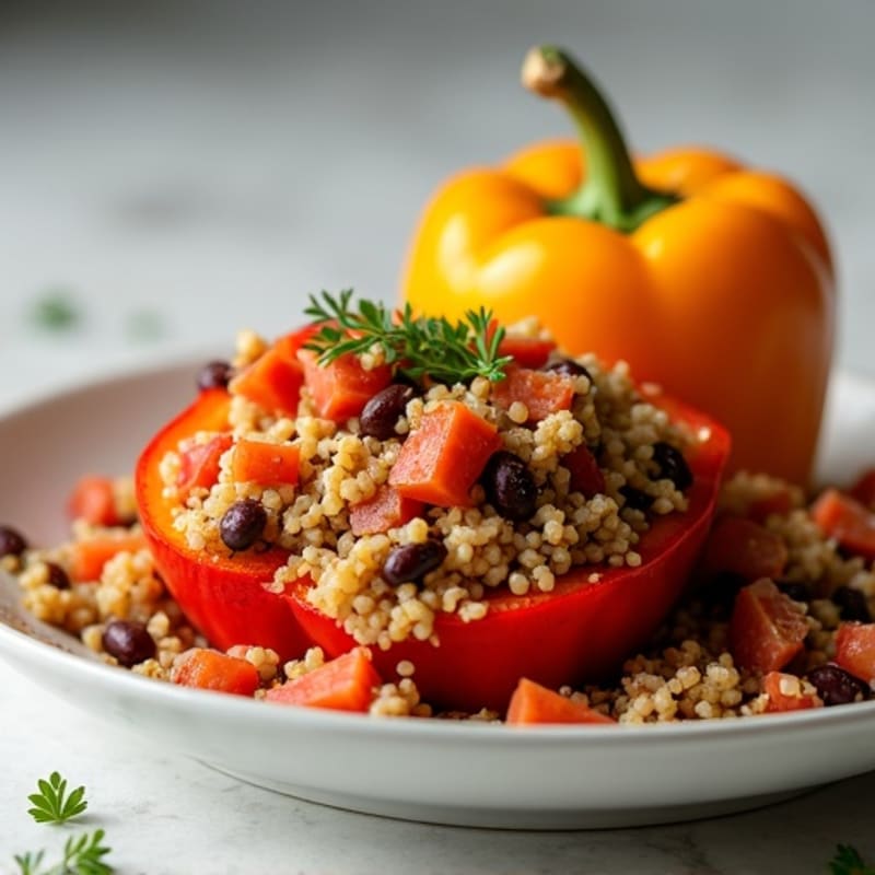 Ground Turkey Quinoa Stuffed Bell Peppers