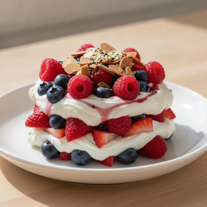 Greek Yogurt Protein Parfait with Mixed Berries