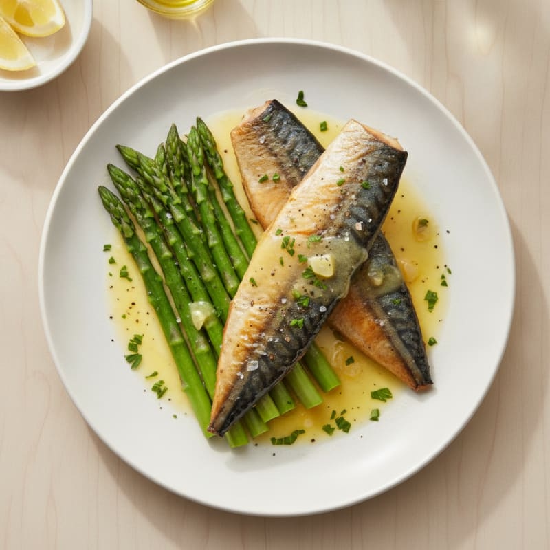 Pan-Seared Mackerel with Garlic-Lemon Sauce