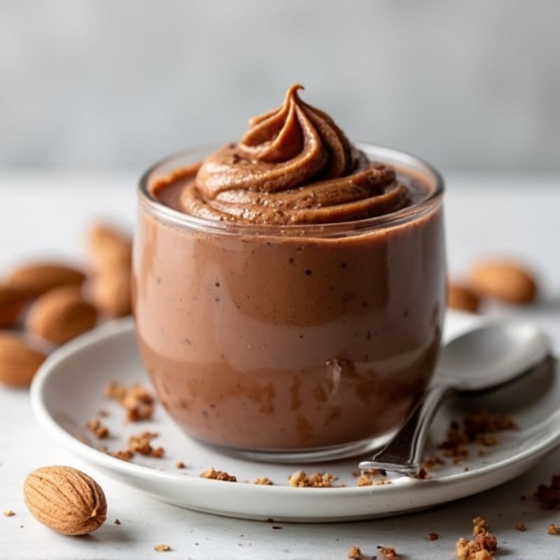 Silky Chocolate Protein Pudding with Almond Butter Swirl