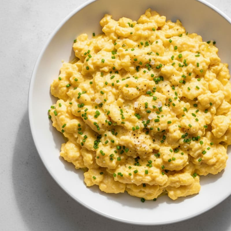 Fluffy Scrambled Eggs with Chives