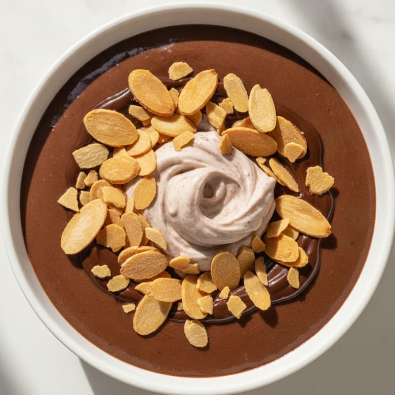Silky Chocolate Protein Pudding with Almonds