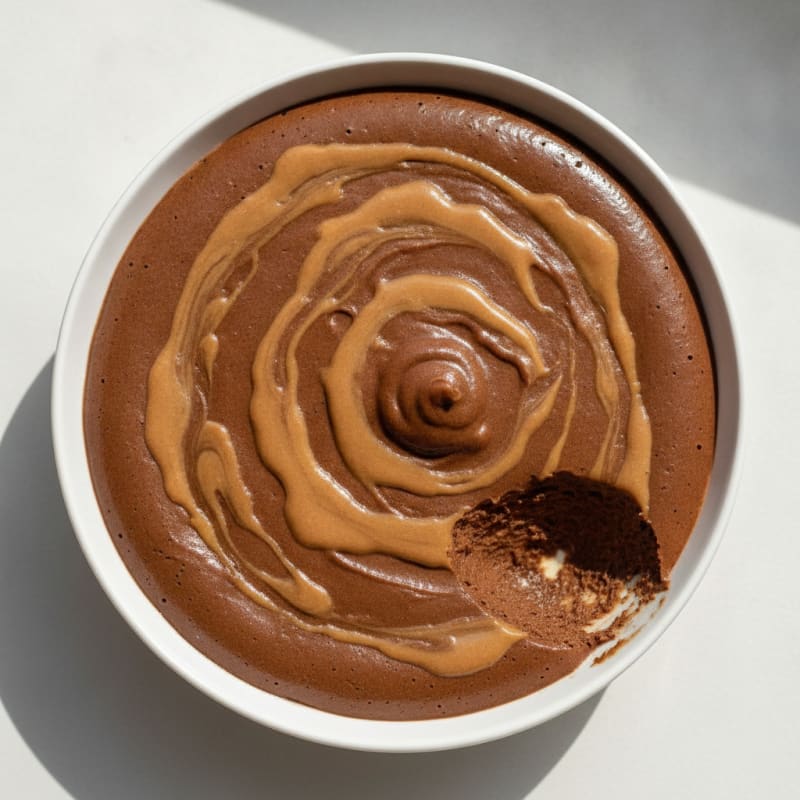 Creamy Chocolate Protein Pudding with Peanut Butter Swirl