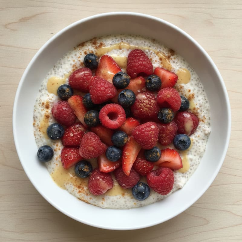 Berry Chia Seed Pudding with Oat Milk