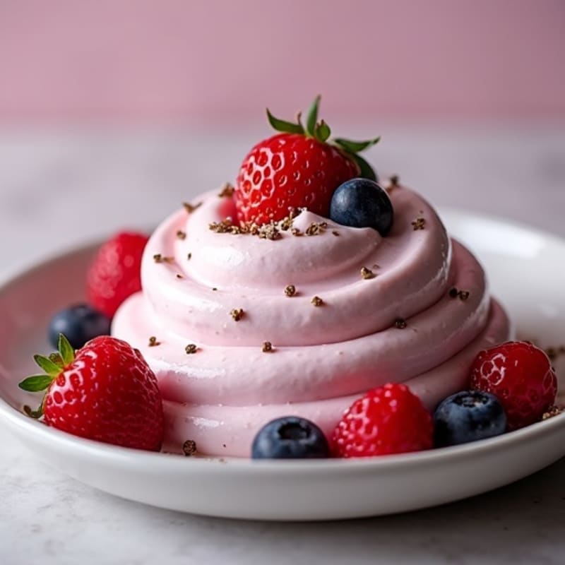 Silky Greek Yogurt Protein Mousse with Mixed Berries