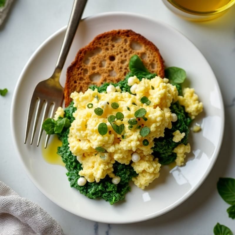 Egg White and Cottage Cheese Scramble with Spinach
