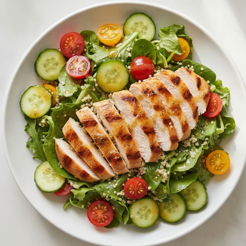 Grilled Chicken Salad with Quinoa and Lemon Vinaigrette