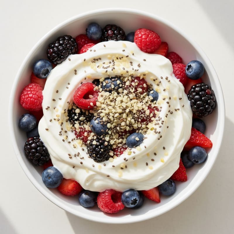 Greek Yogurt Protein Parfait with Mixed Berries