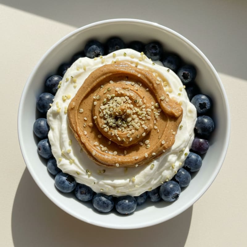 Greek Yogurt Protein Parfait with Whey Protein and Almond Butter