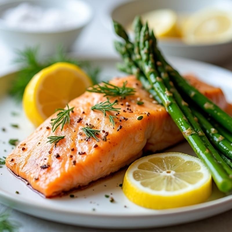 Flaky Lemon-Herb Baked Salmon with Roasted Asparagus