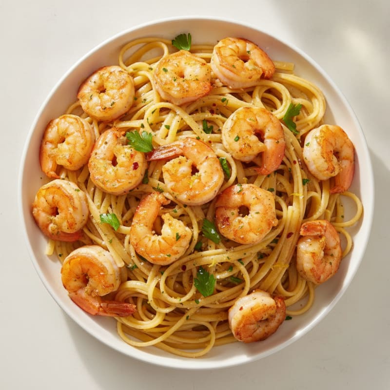 Garlic Butter Shrimp Scampi with Linguine