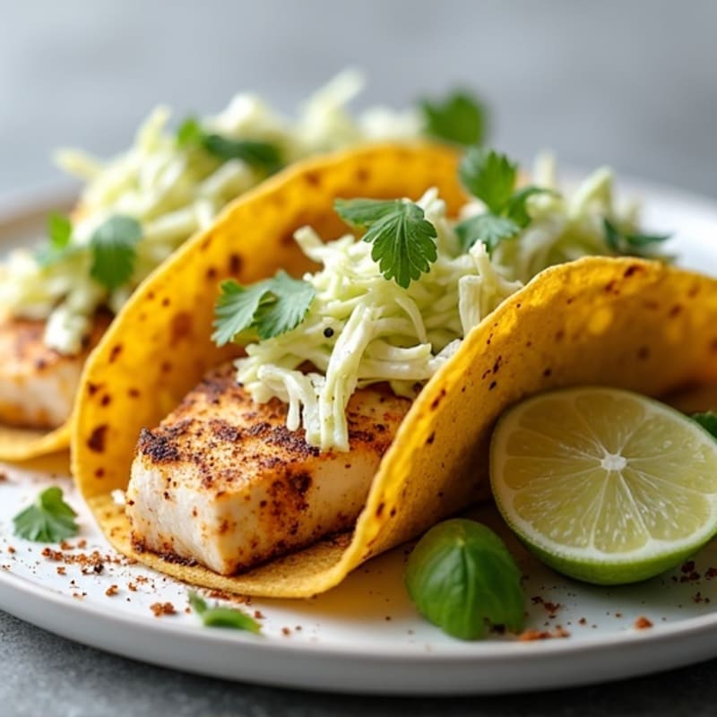 Blackened Fish Tacos with Lime Slaw