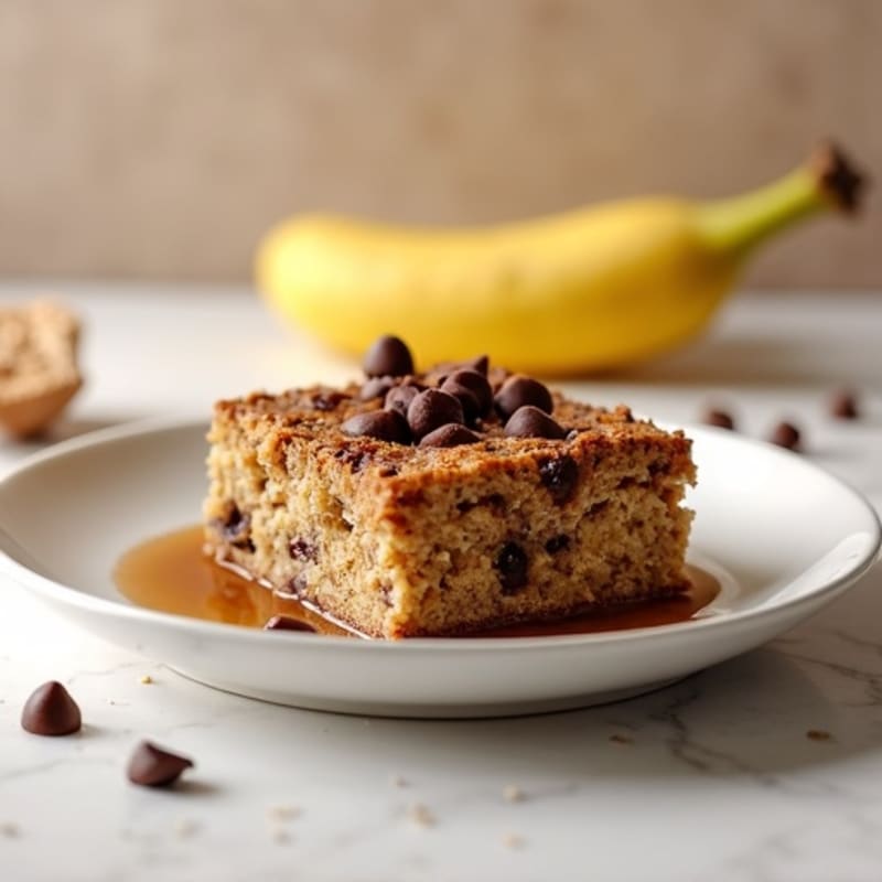 Wholesome Chocolate Chip Protein Baked Oatmeal Cake