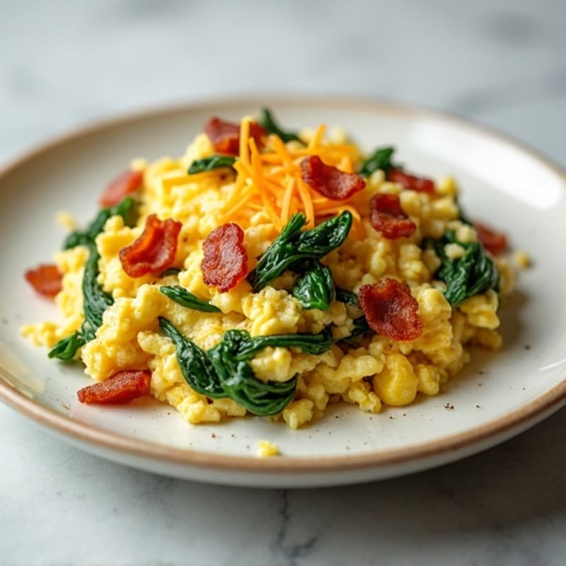 Egg White Scramble with Spinach and Turkey Bacon