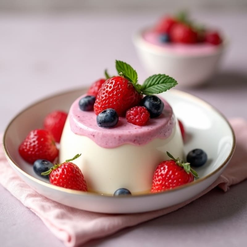 Silky Cottage Cheese Protein Pudding with Mixed Berries